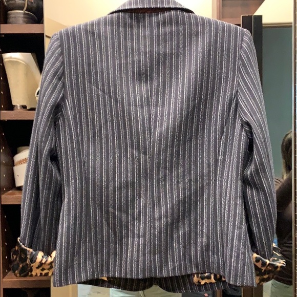 Leopard lined pinstripe jacket - Picture 4 of 4